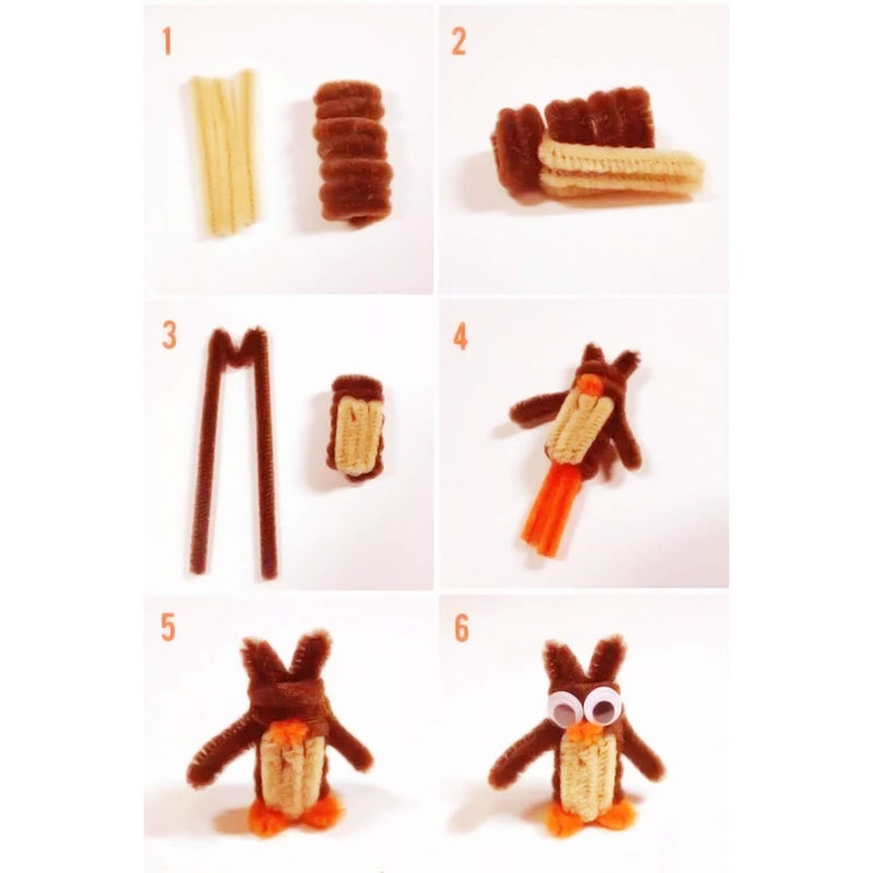 Waycreat 400 Pieces Pipe Cleaners Brown Chenille Stem for DIY Art Craft Decorations (6mm x 12 Inch) - Image 5